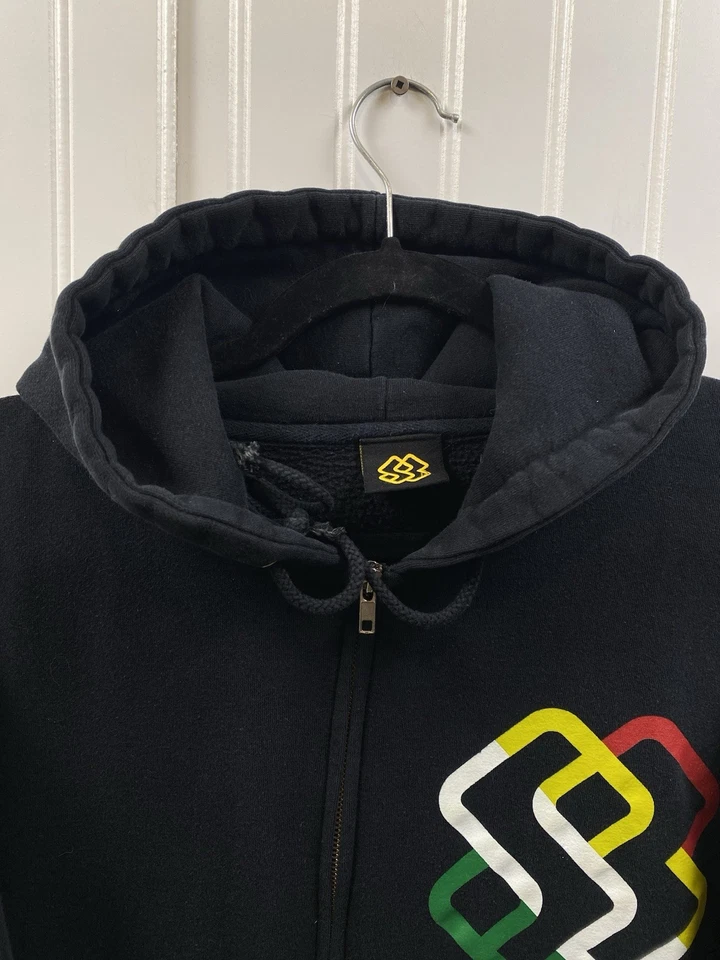 Sudadera con Capucha Vintage Y2K Mezcla Especial Para Hombre Grande Negra Snowboard Rasta Logo Burton Foto 3 de 4