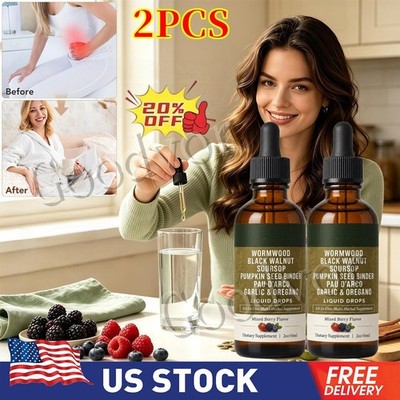 2Pack LUMVELLE Wild Harvested Wormwood Herbal Liquid Botanical Supplement Drops