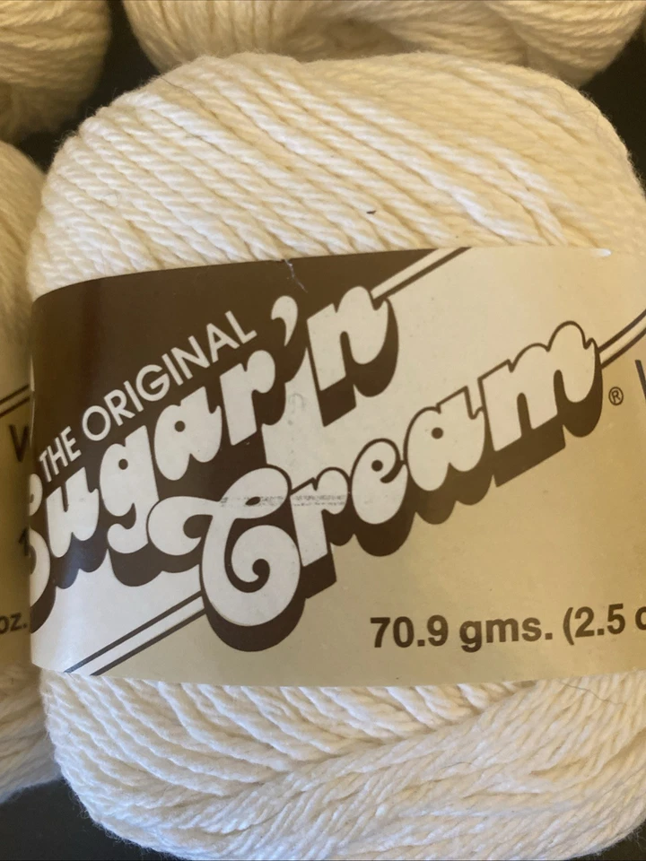 LOTE 7 Lily Sugar N Cream Mediano 4 Capas Blanco 100% Hilo Algodón 2.5 Oz. Madejas USA Foto 2 de 4