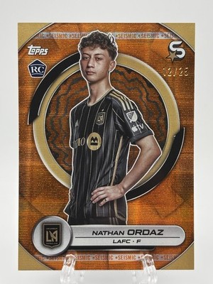 2024 Topps MLS Superstars Nathan Ordaz Rookie #101 Seismic Orange 12/25 LAFC