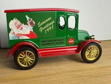 1920 Coca Cola Seasons Greetings Santa Panel Delivery Truck BANK OKLA ERTL 1363