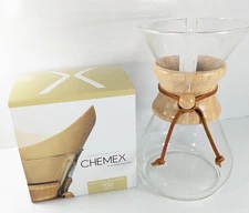 Tree House Pour Over Chemex 8Cup Coffee Carafe Bundle w/ 100 Natural Filters NEW