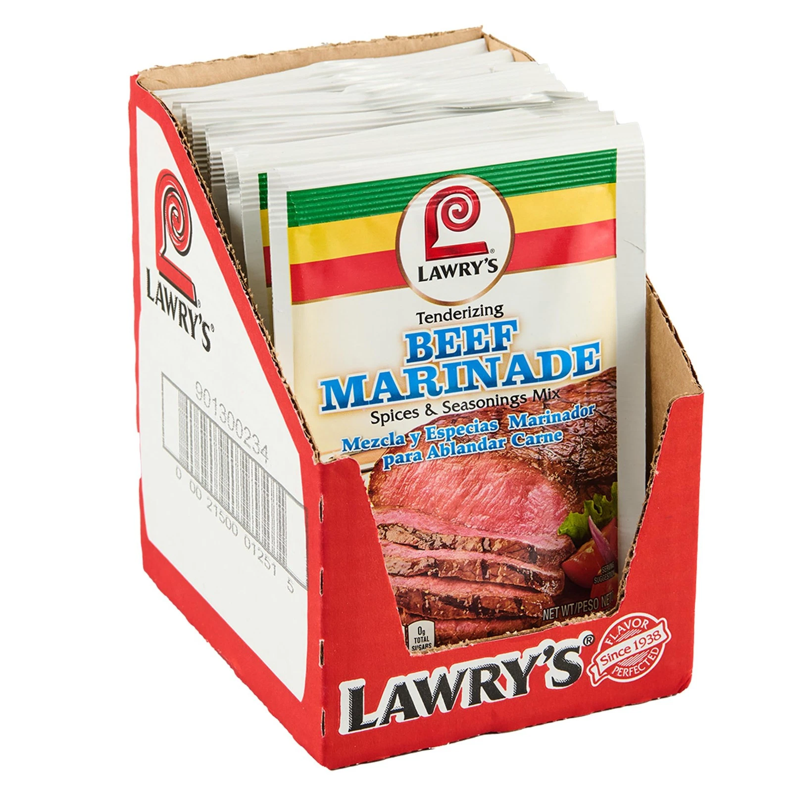 Lawry's Beef Marinade Mix (Meat Tenderizer Seasoning, No MSG), 1.06 oz, 12-packs