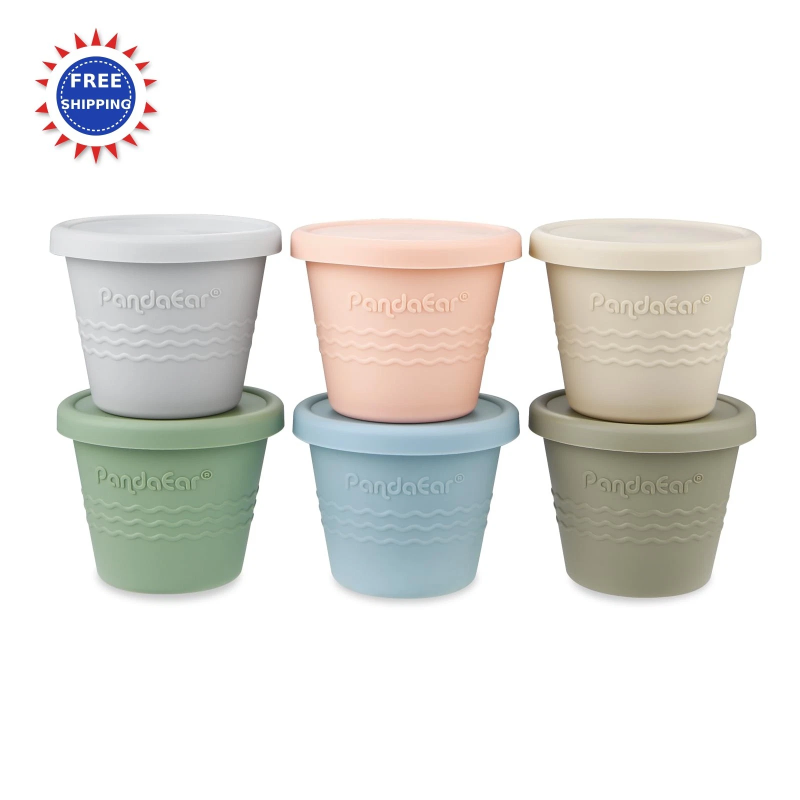 PandaEar 6 Pack 4 oz Silicone Baby Food Storage Containers Reusable Snack
Opens in a new window or t