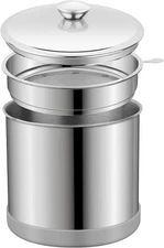 Ohtomber 1.2L Bacon Grease Saver Container with Fine Mesh Strainer and Non-slip 