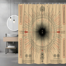 Stylish Black and White Shower Curtain with Unique Geometric Design