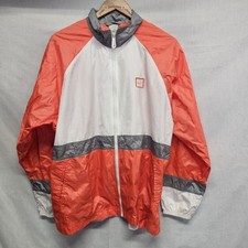 Nike Jacket Size XL Orange White Windbreaker Full Zip Gray Tag Vtg