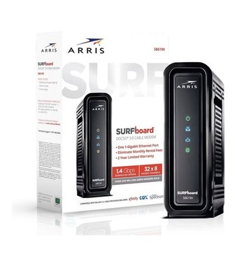 ARRIS SURFboard SB6190 DOCSIS 3.0 Cable Modem 1.4 Gbps Ethernet XFINITY Spectrum