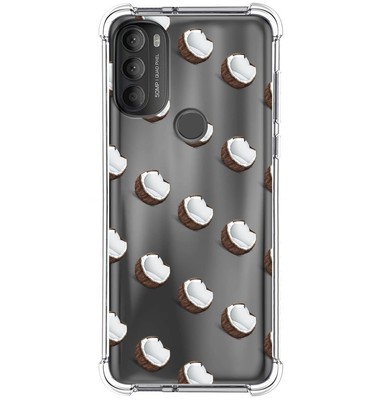 Custodia Per Motorola Moto G71 5G Con Vetro Temperato, Design Floreale Trasparente, TPU Antiurto Rosa - 2