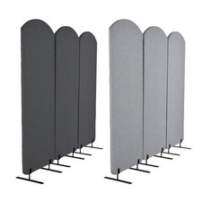3-Panel Folding Room Divider Freestanding Privacy Screen 72x13.8x66 in Gray