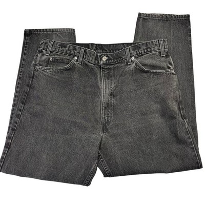 90s Levis 550 Relaxed Fit Tapered Leg Jeans Mens 40x30  Black Orange Tab USA