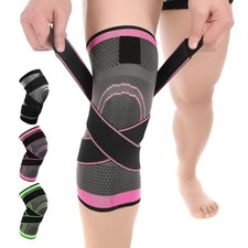 1 Pack Knee Brace for Women, Compression Sleeve with Strap M Pink Medium