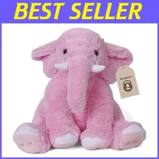Pink Weighted Plush Elephant 16 inches 5 lbs