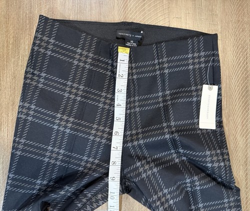 NWT Anthropologie Sanctuary Black Plaid Pull On Stretch Leggings Women’s Size XS - Picture 11 of 18