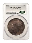 1922-P Peace Silver Dollar CAC/CACG UNC Details (questionable toning)