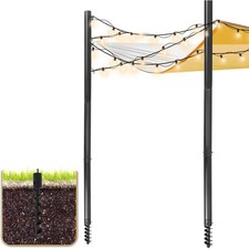 2X 10FT Shade Sail Poles Kit for Outdoor Sun ...