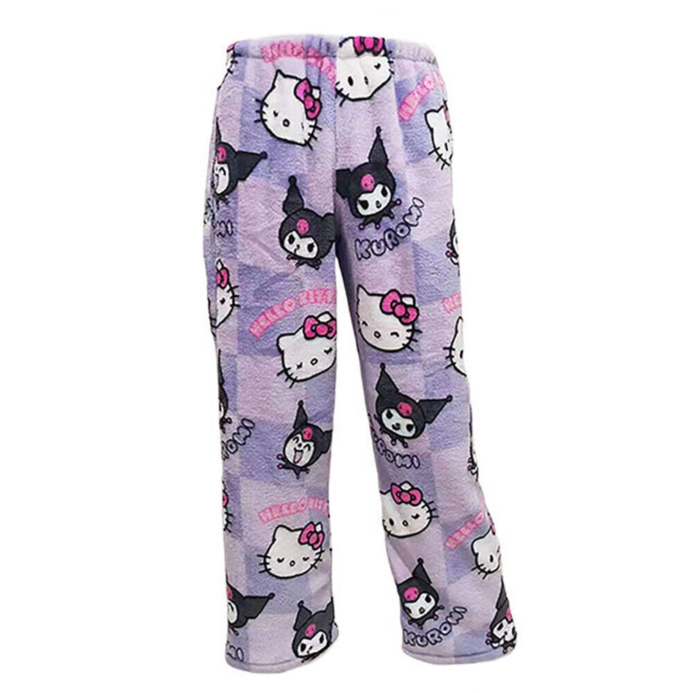 Damen Mädchen Warme Flanell Schlafanzughose Pyjamahose Schlafhose Loungehose Neu