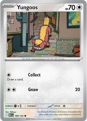 Yungoos Reverse Holo Common ME01: Mega Evolution 109/132 NM