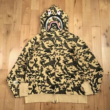 BAPE Desert Camo Shark Full Zip Hoodie A Bathing Ape Size XL