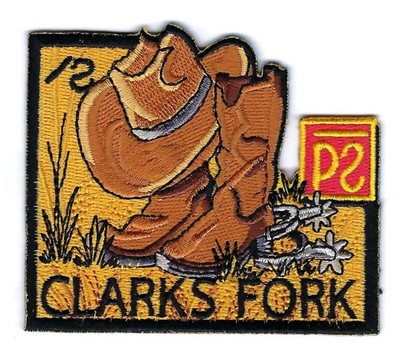 PHILMONT SCOUT RANCH * CLARKS FORK CAMP PATCH * 3 1/2 INCH BY 3 INCH * NO FDL