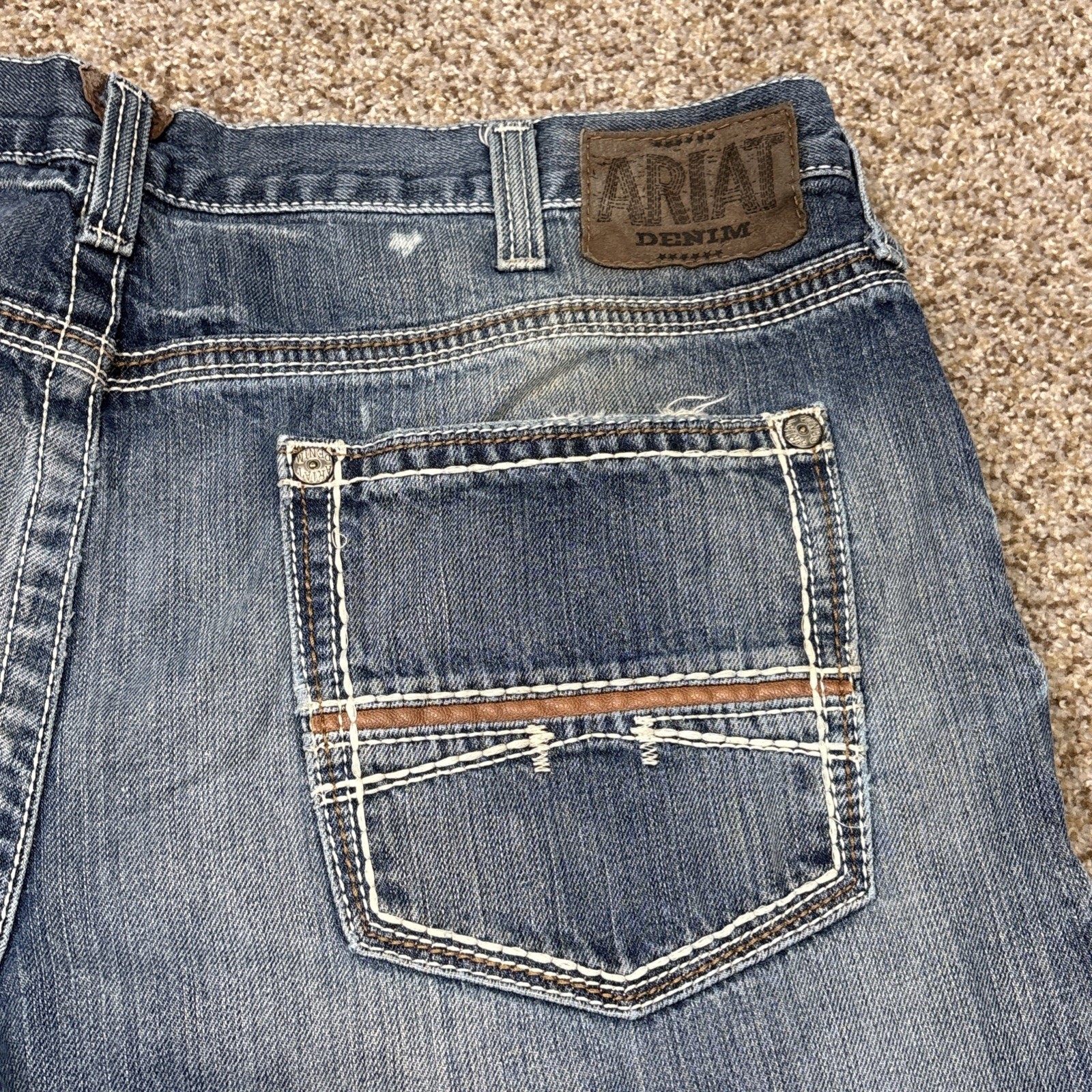 Ariat Jeans Mens 40x32 Blue M4 Low Rise Boot Workwear Denim Fits 40 X 31 - View 18