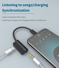 3.5mm Headphone Jack AUX Splitter Adapter and Charger For iPhone