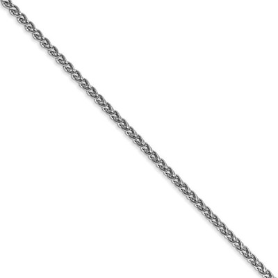 2 mm, 14 Karat Weißgold, massive Spiga Kette Halskette