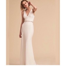 Anthropologie x BHLDN Jones V-Neck Sleeveless Wedding Gown Ivory Size 12 NWT