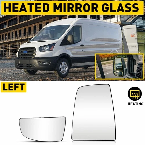 Mirror Glass 2X Heated Upper  Lower Left Side For 2015-2022 Ford Transit-150 EOJ