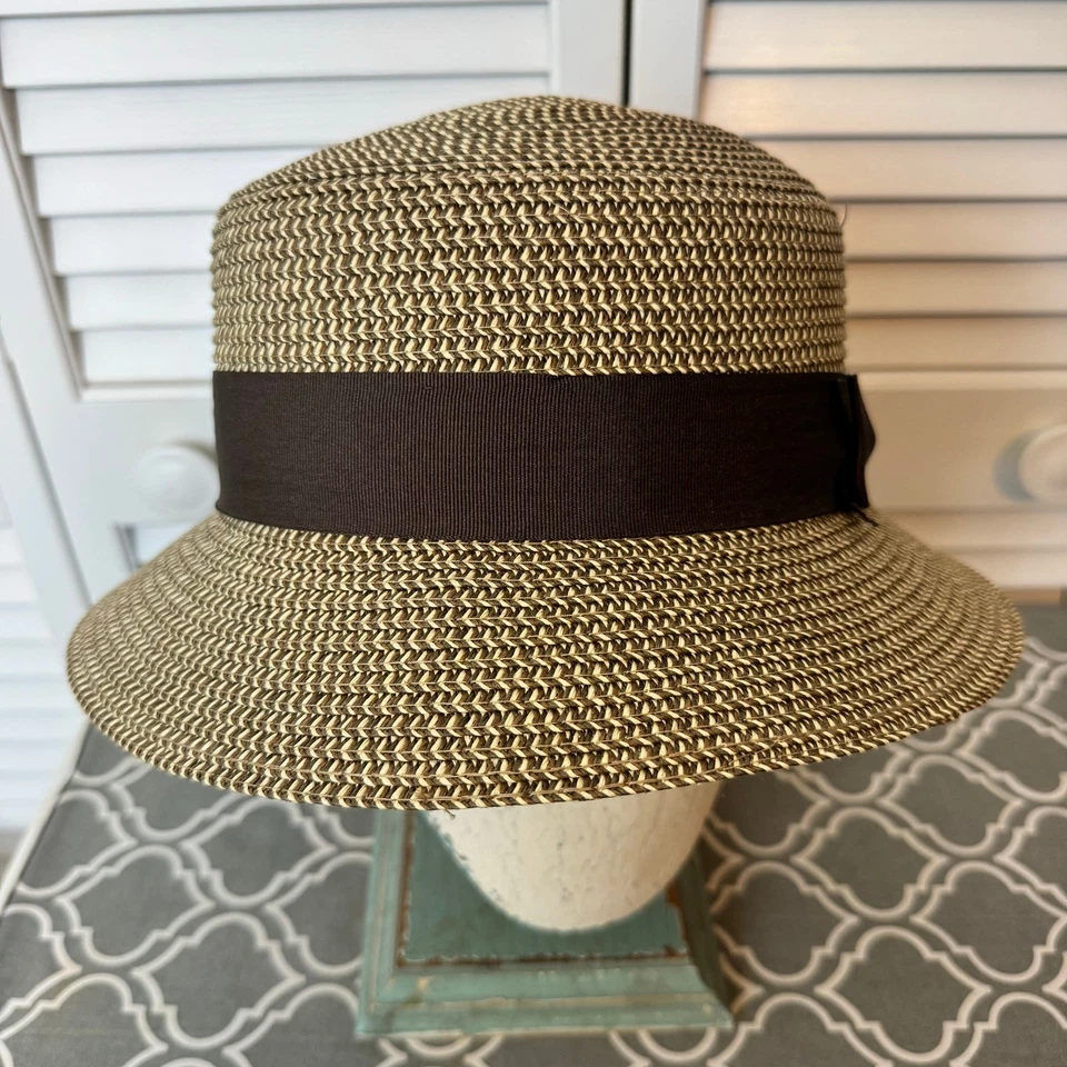 Nine West Straw Bucket Hat With Bow Women’s New Without Tag Brown Tan Preppy - Image 4 of 4