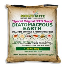 MULTI MITE® 25KG DIATOMACEOUS EARTH DE Red Mite Worming Powder Feed Supplement