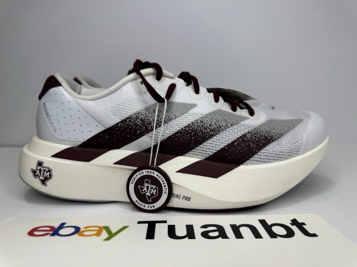 Adidas Adizero Evo SL Running Shoes Men 10.5 Texas A&M Aggies JQ4566 New Adidas Adult Texas A&M Aggies Adizero Evo SL Running Shoe  main image 2