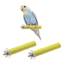 2Pcs 10 x 1.8 cm L x W Wood Perch Stand Colorful Paw Grinding Stick, Yellow