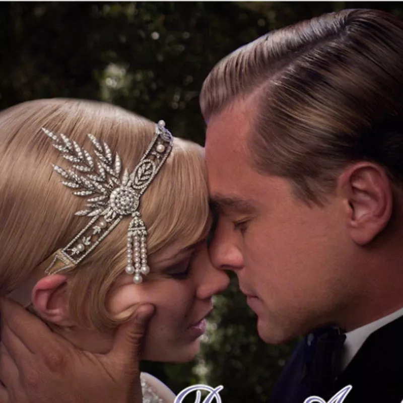 1920s Flapper Great Gatsby Headband Bracelet Ring Set Headpiece