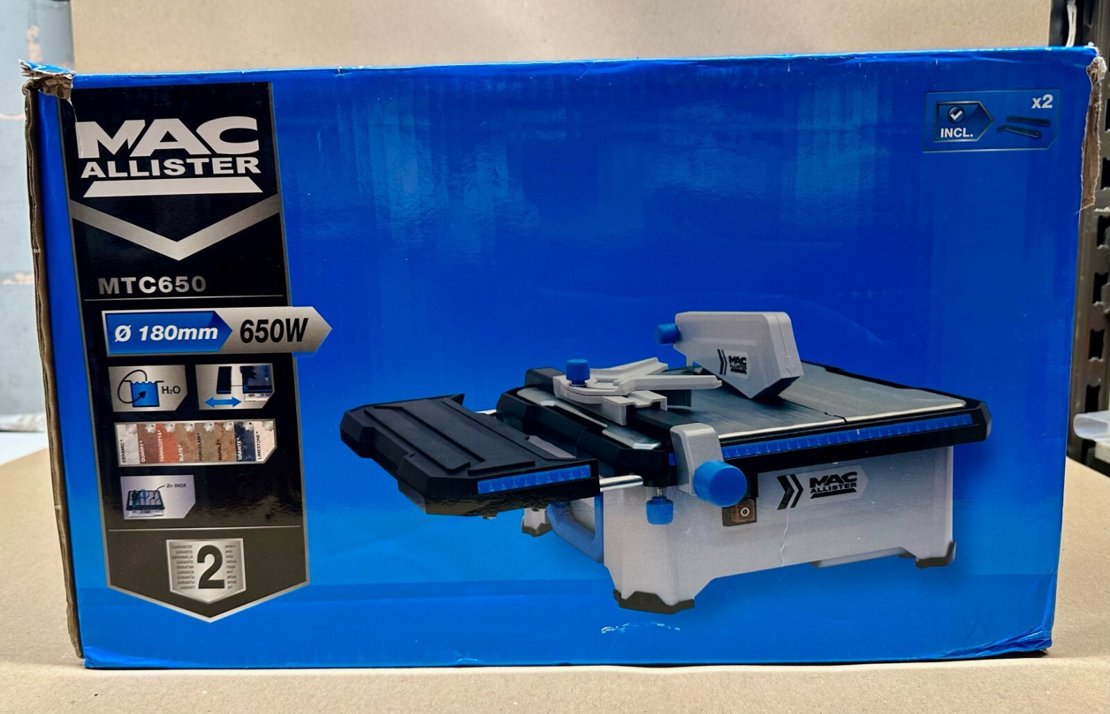 Mac Allister Tile cutter MTC650 Electric 220240V 650W Extendable Table