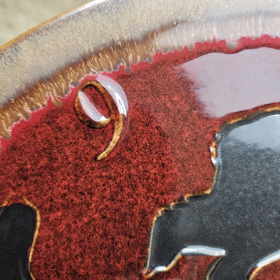 Big Sky Carvers Bear Stoneware Plate Clock 12 inch Working Accurately - Image 3 of 4