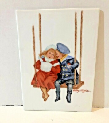 Vintage Gerold Porzellan Rare Fine Porcelain Bavaria W-Germany Art Tile 7.5''x6''