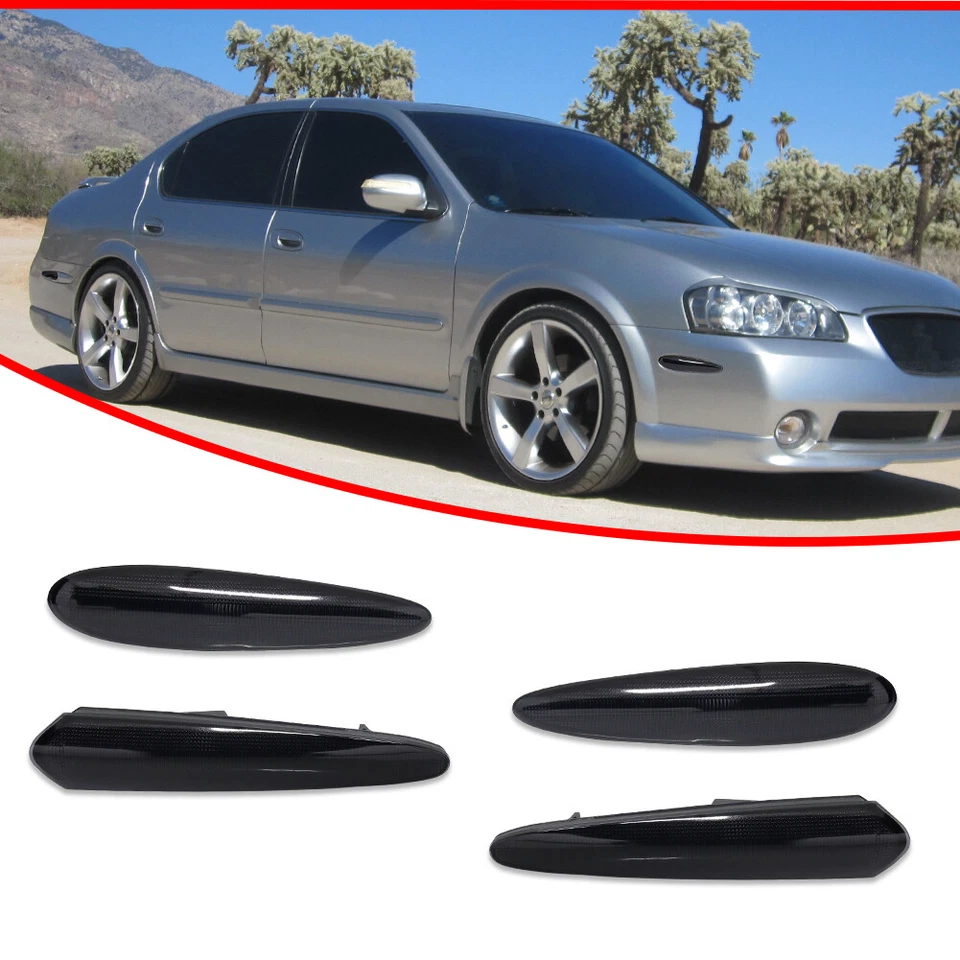 Conjunto de luces marcadoras delanteras y traseras ahumadas para Nissan Máxima 2000-2003 4 piezas Foto 3 de 4