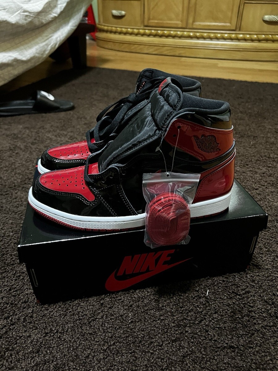 Nike Jordan 1 Retro High OG Patent Shoes 'Bred' | eBay