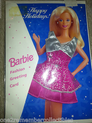Barbie Moda Auguri Scheda Natale Vacanza Abito Vintage Abbigliamento 1995  Mattel