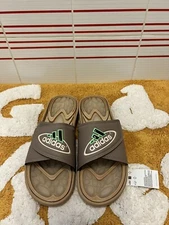 Adidas Reptossage Slides Mens Size 9 Sandals Flops Brown Green GY4552