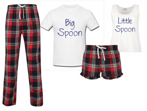 60 Second Makeover Limited Big Spoon Little Spoon Couples Matching Pyjama Tartan - 第 1/3 張圖片