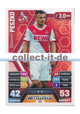 Match Attax Extra 14/15 - 468 - Slawomir PESZKO