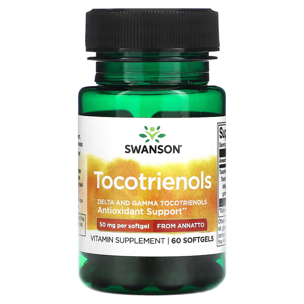 Swanson Tocotrienols 50mg 60 Softgels | Delta & Gamma Vitamin E Support