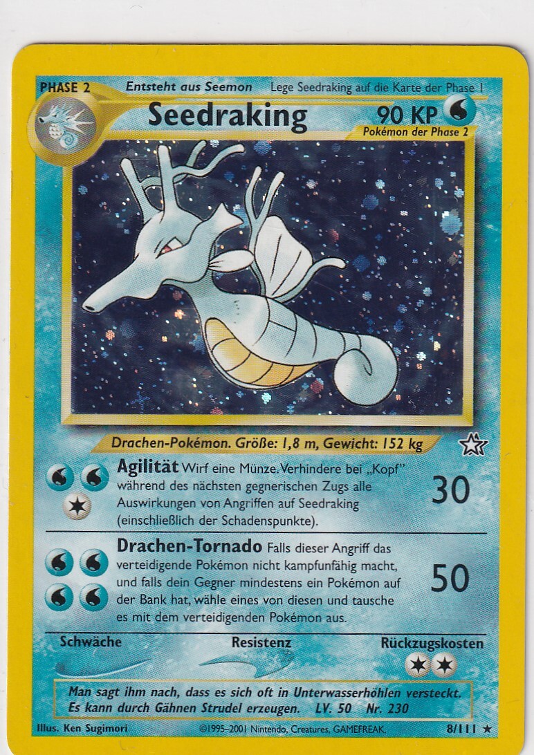 Pokemon Karte Neo Genesis Nr. 8/111 Seedraking Holo deutsch 2