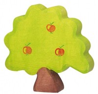 Holztiger 80217 Apfelbaum, Klein Holzfigur Bemalt