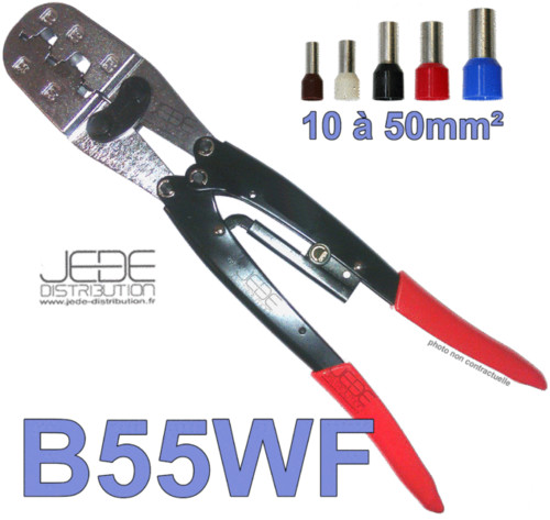 Pince à sertir B55WF à sertissage hexagonal précis pour câbles de 10-50 mm²