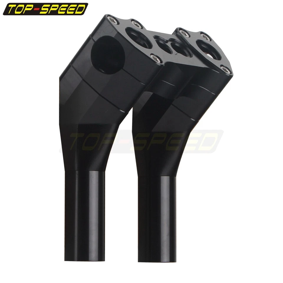 Club Style 6"+ 1" Black Handlebar Risers For Harley Dyna Street Bob Sportster - Image 3 of 4