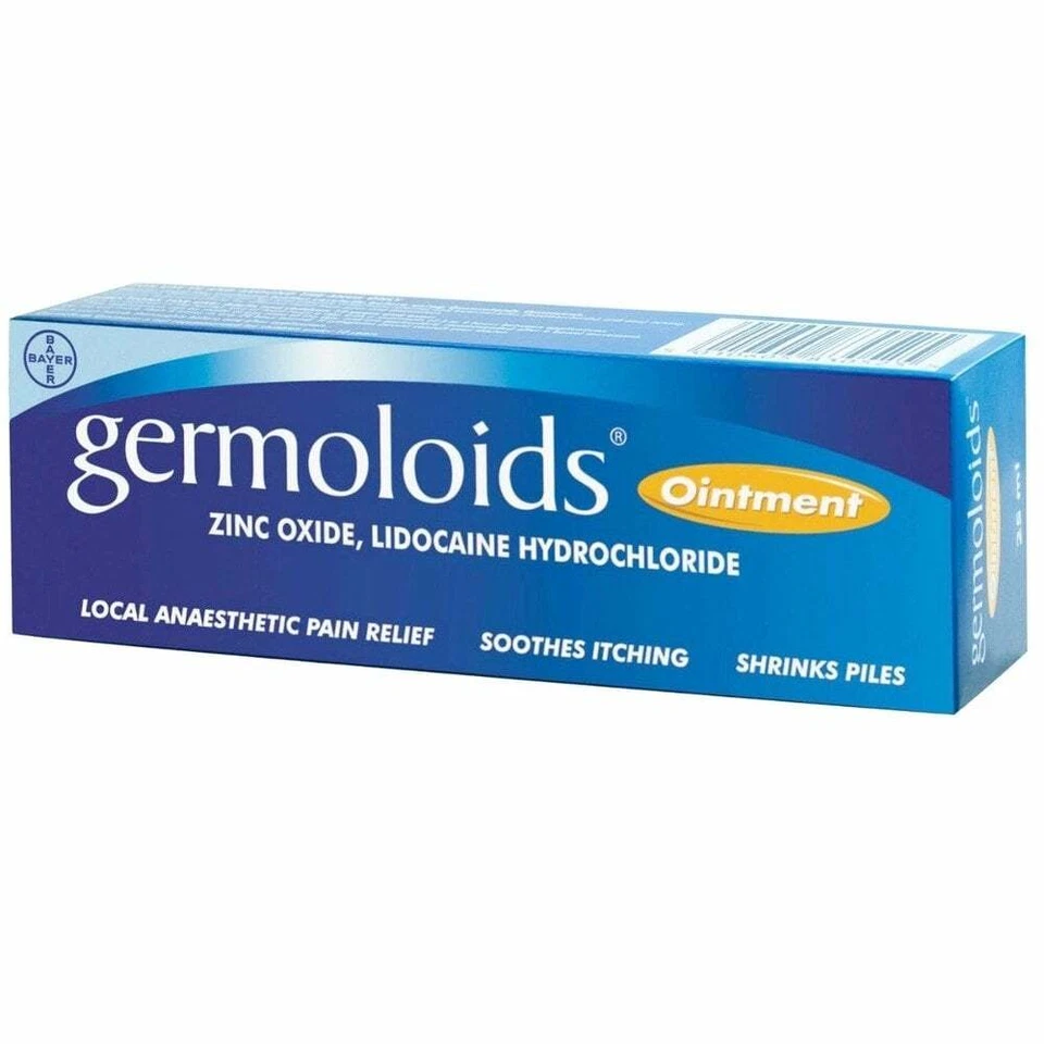 BAYER Germoloids Haemorrhoids Ointment 25ml Triple Action - Itch and pile relief