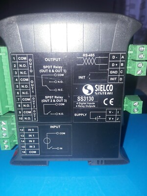 SS 3130 SIELCO SYSTEME Distributed I/O Module 4 Digital Inputs + 4 Relay Outputs 